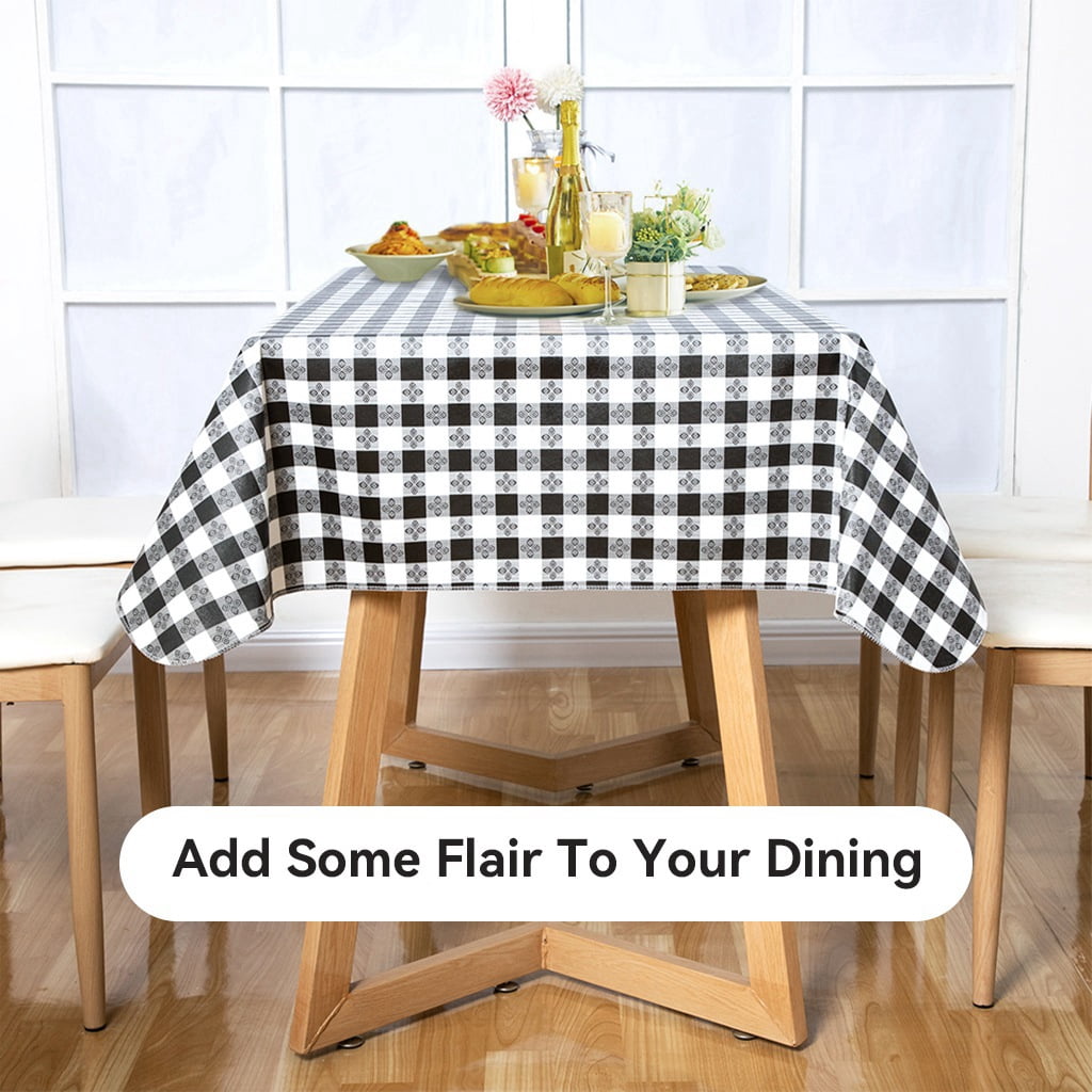 Ray Star Christmas Tablecloth 52x90in Disposable Tablecloth Snowman Halloween Vinyl Tablecloth with Flannel Backing