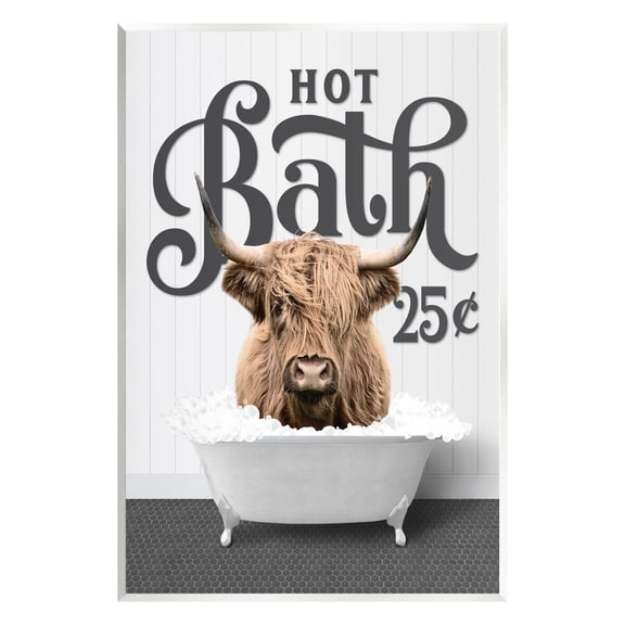Stupell Industries Hot Bath Cattle Animals & Insects Painting Unframed Art Print Wall Art, 10 x 15