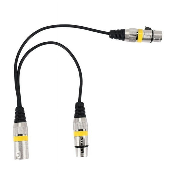 30Cm 3Pin Xlr Male to 2 Xlr Female Audio Extension Cable Y Splitter for Mic Mixer Recorder Dj Cable,1 * 3-Pin XLR Male Plug to Dual 2 Female Jack Y Splitter Mic DJ Cable Adaptor,Multicolor