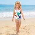 thumbnail image 5 of CCRFTGI Girl Swimsuit One Piece Size 10-12 Cute Bathing Suit Summer Adjustable Straps Beach High Waisted Paper School Bag Vacation Girls Fashion Girls Swimwear for Kids Purple 9-10 Years, 5 of 8