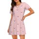 thumbnail image 1 of Balery Pig Polka Dot Camisón de manga corta con cuello redondo para mujer, cómodo y elegante., 1 of 6