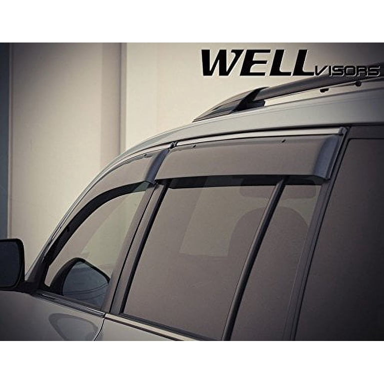 WellVisors Window Visors For 2001-2007 Toyota Highlander - Smoke Tint Side Deflectors