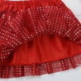 thumbnail image 4 of renvena Kids Girls Shiny Sequined Elastic Waistband Tutu Skirt Latin Jazz Dancewear 2-14 Red 8-10, 4 of 7