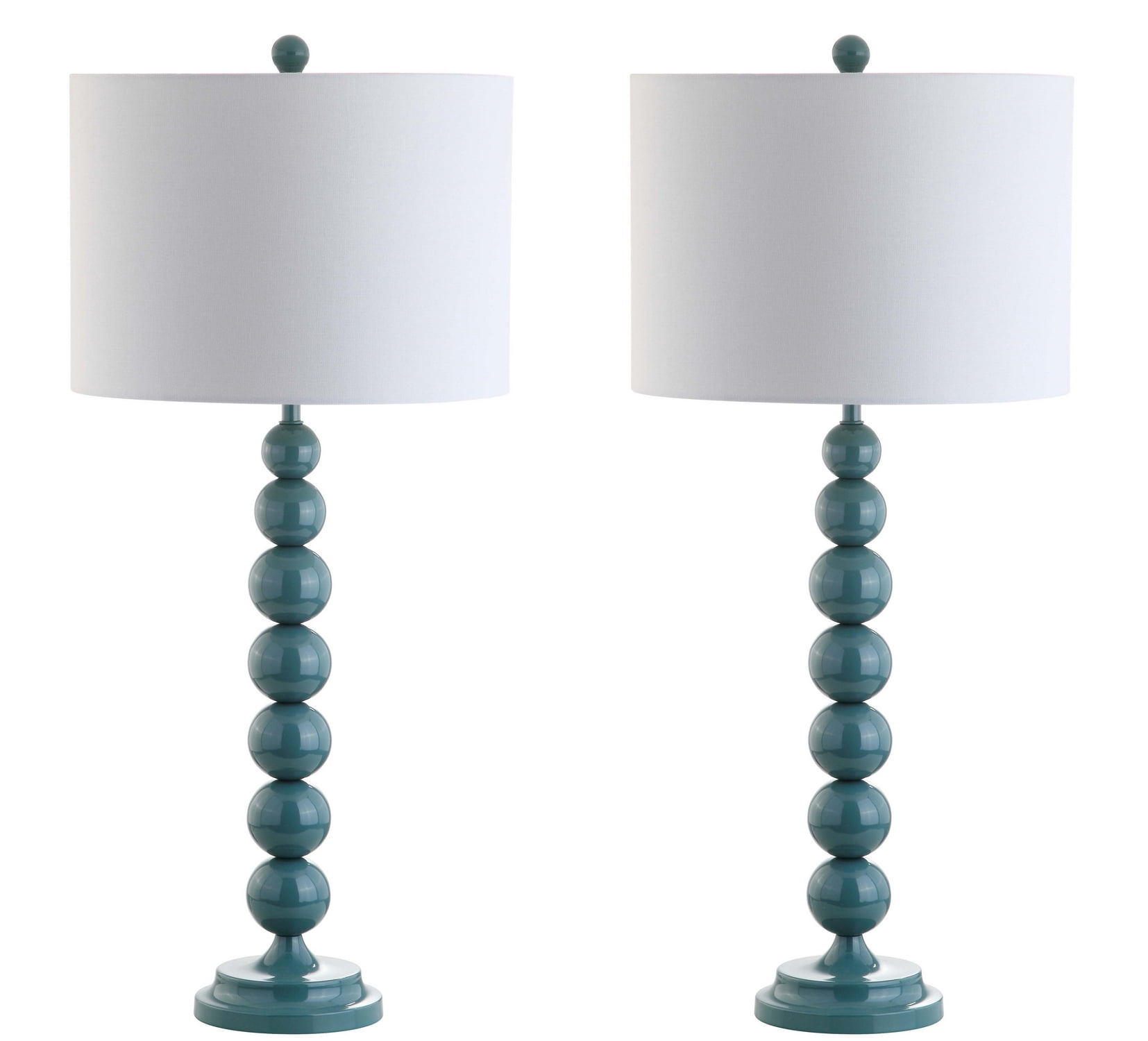 Safavieh Jenna 32" Contemporary Iron Table Lamp with Off-White Cotton Shade Count of 2