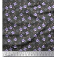 thumbnail image 1 of Soimoi Grey Cotton Cambric Fabric Bell Floral Print Fabric by Yard 42 Inch Wide, 1 of 3