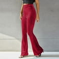 thumbnail image 6 of LYXSSBYX Flare Pants for Women Women's Casual Pantsbell-bottoms Solid Waist Long Pants, 6 of 9