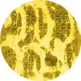 thumbnail image 1 of Ahgly Company Indoor Round Abstract Yellow Modern Area Rugs, 8' Round, 1 of 4