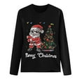 thumbnail image 3 of Babysbule Christmas Tops for Women MERRY CHRISTMAS Printed Women Casual Long Sleeve Round Neck Sweatshirt Pullover Blouse, 3 of 6