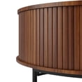 ECOBUY Round Coffee Table with Flip-Top Storage, Walnut MDF+Metal, 31.5 ...
