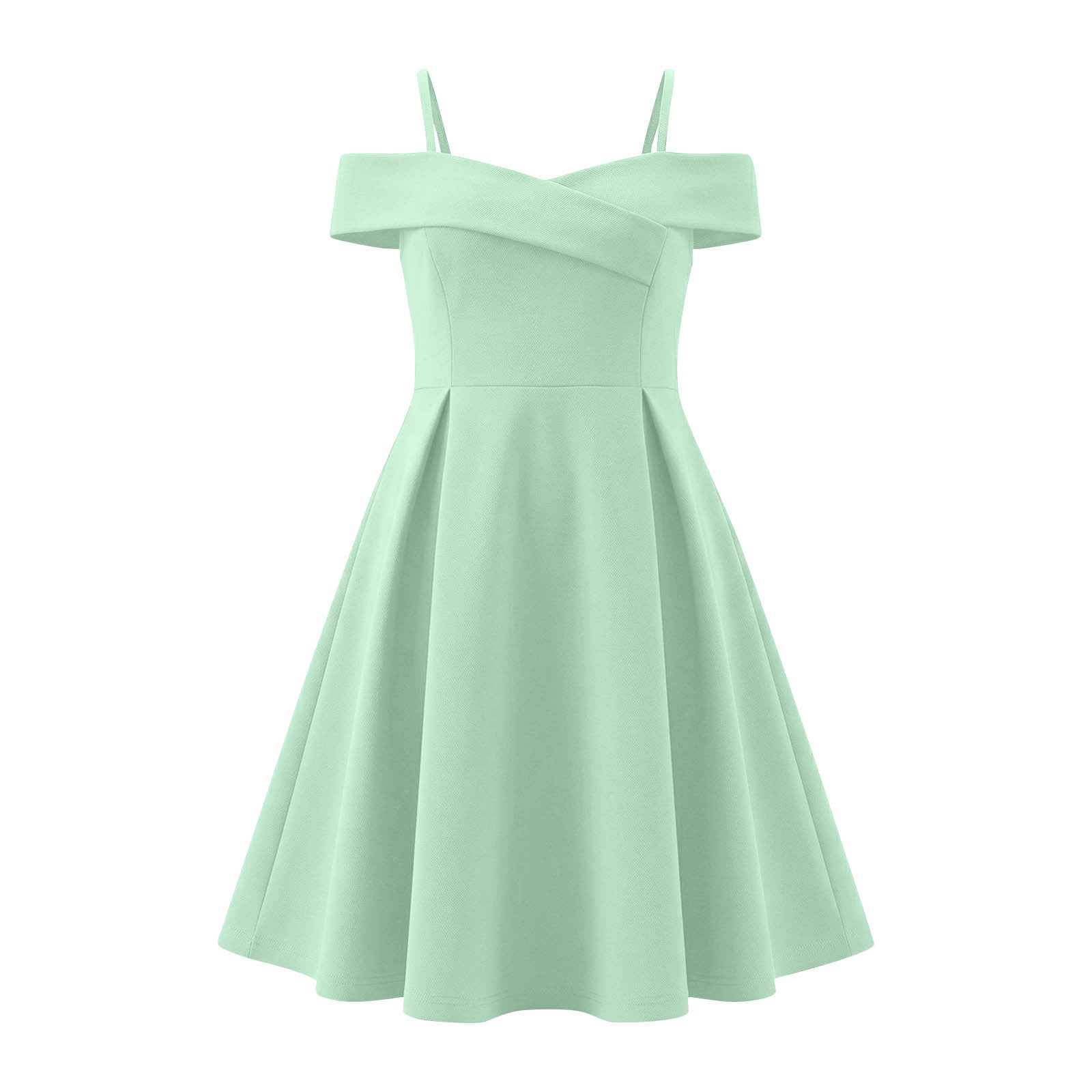 ATOGUTA Tropical Dresses for Girls Flowy Long Tween Formal Dress for Wedding Birthday Party Dance Gown Size 6-14, Green