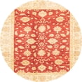 thumbnail image 1 of Ahgly Company Machine Washable Indoor Round Abstract Sun Yellow Area Rugs, 5' Round, 1 of 7
