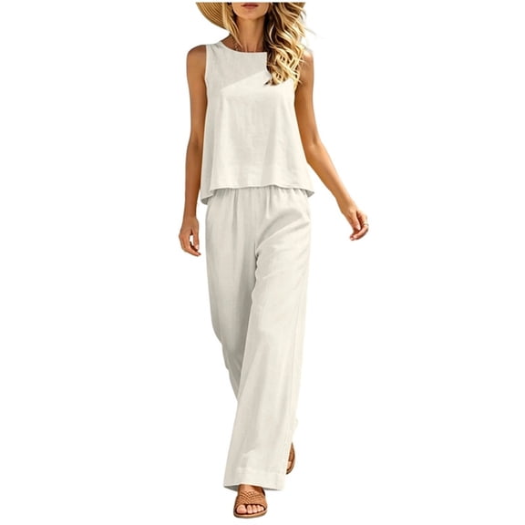 Cmfcve 2 Piece Sets for Women Travel Mock Neck Lounge Sets Summer Outfits Wide Leg Pants Beach Vacation Clothes