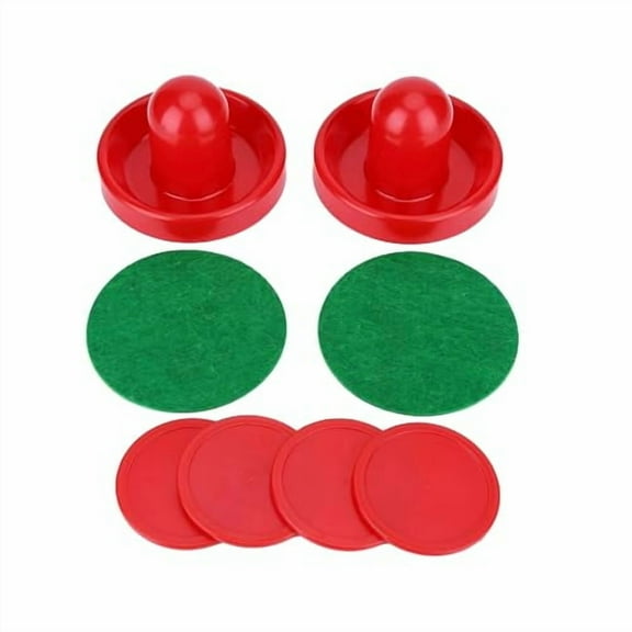 Table Air Hockey Red Pushers and Pucks Set,Plastic Air Hockey Goalies Pushers Pucks Set for Standard Air Hockey Tables