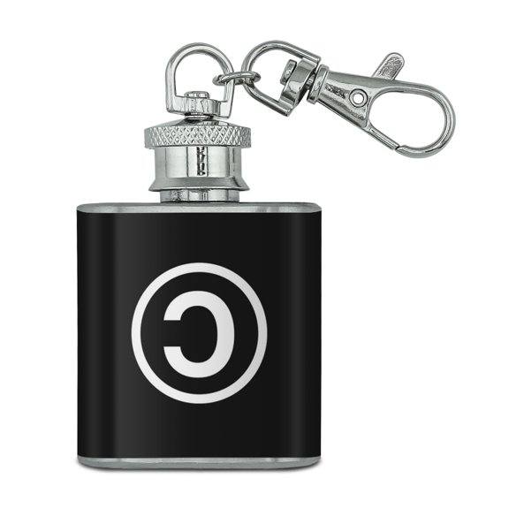 Copyleft Copy Left Copyright Funny Stainless Steel 1oz Mini Flask Key Chain