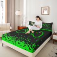thumbnail image 4 of Manfei Female Men Abstract Gamepads Twin Sheet Sets 3pcs,Geometric Plaid Twin Fitted Sheet Microfiber,Video Game Breathable Flat Sheet,Ultra Soft Home Decor, 4 of 7