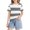 Dark Gray, variant on Ruyang Kids Girls Striped T Shirts Round Neck Loose Fit Short Sleeve Summer Casual Lightweight Outdoor Athletic Tee Tops