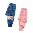 thumbnail image 2 of Thetops Little Girls Blue 2-Pack Cotton Pants, Fleece-Lined Warm for Cool Weather, Floral Cartoon Design, Elastic Waist Easy-On, Size 5T for Daily Wear/Casual/Sleepwear, 2 of 5