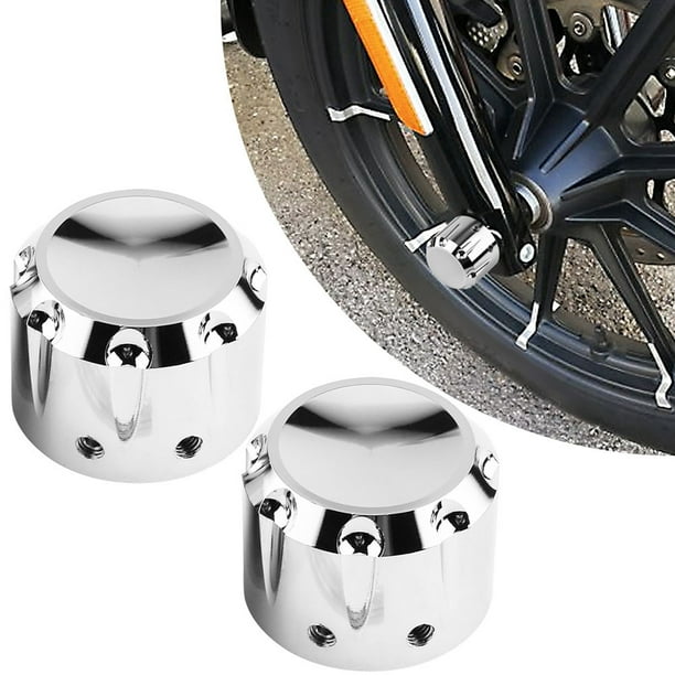 Tapa del eje delantero, 2 piezas, cubierta de calavera para eje delantero de motocicleta de aluminio CNC, cubierta de tuerca del eje delantero, artesanía excepcional