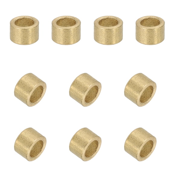 50 Pack Sleeve Bearings, 4mm Bore x 6mm OD x 4mm Length, Self-Lubricating Sintered Bronze Bushings