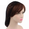 thumbnail image 3 of Womens Mesh Hair Net Crochet Cap Solid Color Snood Sleeping Night Cover Turban, 3 of 6