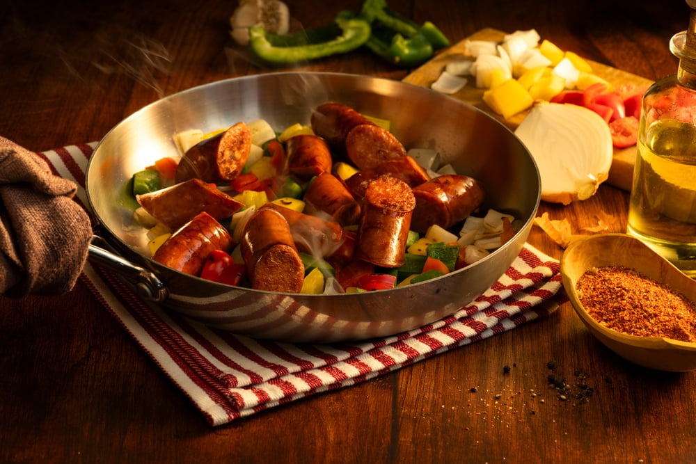 Zummo's Creole Style Smoked Sausage, Hickory Smoked, Fully Cooked, 16 Ounces