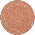 thumbnail image 2 of Safavieh Courtyard Daniel Oriental Indoor/Outdoor Area Rug, Terracotta/Natural, 7'10" x 7'10" Round, 2 of 9