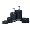 Protege 5 Pc 2-Wheel Value Luggage Set, Includes 28  Checked, 21  Carry-on, Black