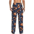thumbnail image 3 of Picia Cute Foxes Mens Soft Woven Cotton Elastic Waistband Sleep Pajama Pant Lounge Sleep Pant With Pockets And Drawstring-Large, 3 of 9