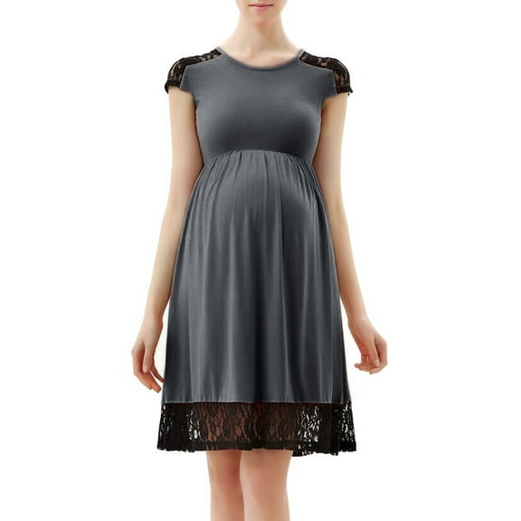 Glow & Grow Maternity Lace Insert Skater Dress