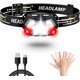 thumbnail image 1 of Linterna frontal LED (1 pieza), linterna frontal recargable USB C, luz roja y sensor de movimiento, 7 modos, IPX5 impermeable para niños y adultos Campi, 1 of 5