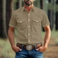 thumbnail image 2 of zfhfof Men's Short Sleeve Button Down Shirt Casual Fishing Hiking Work Shirt Lightweight Summer Cargo Shirt with 2 Pockets, 2 of 6