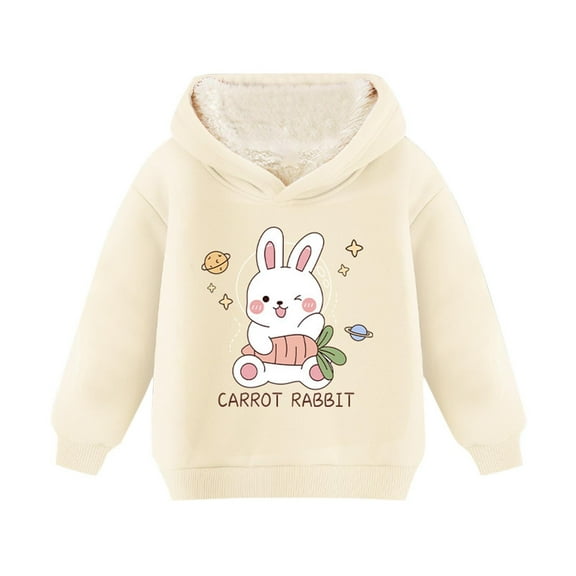 TFEOQRY Toddler Girls Hooded Sweatshirts Fashion Casual Long Sleeve Composite Velvet Tops Hoodie Lamb Wool and Thickening Tops
