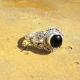 thumbnail image 4 of Natural Black Onyx Ring, 925 Sterling Silver Ring, 5mm Round Cabochon Ring, Gemstone Ring, Handmade Designer Ring, Onyx Jewelry For Women's, 4 of 10