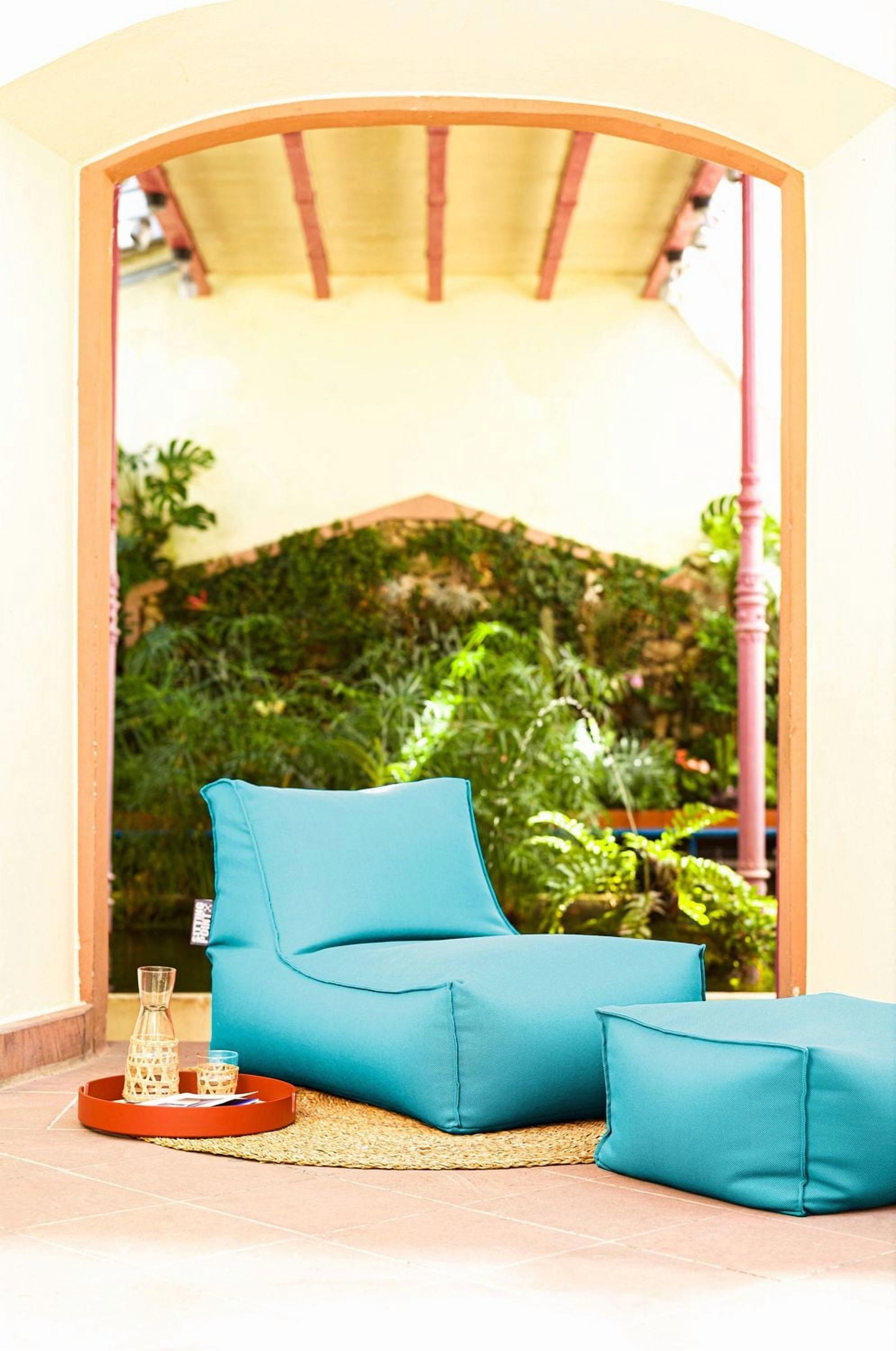 Gouchee Home Alpine Peacock Bean Bag Lounger – Water-Repellent Indoor/Outdoor Chair with High-Density Polystyrene Bead Filling, Lightweight Modern Seating for Poolside or Living Room