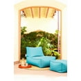 thumbnail image 2 of Gouchee Home Chamonix Pouf extérieur/intérieur – Pouf paon hydrofuge avec rembourrage en billes de polystyrène, léger pour la terrasse, le porche ou le salon, 2 of 5