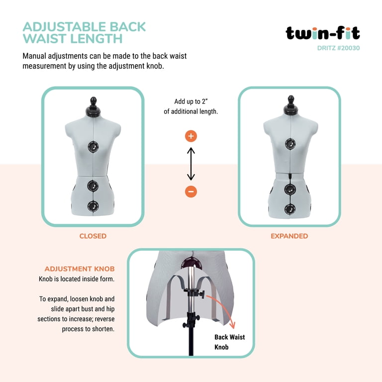 Dritz Twin-Fit Dress Form with Adjustable Tri-Pod Stand, Petite -  Walmart.com