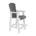 thumbnail image 2 of HDPE Bar Chair Set of 2 – Tall Adirondack Outdoor Chairs with Widened Armrests, Durable All-Weather Patio & Backyard Seating, White + Gray High-Back Design, 2 of 7
