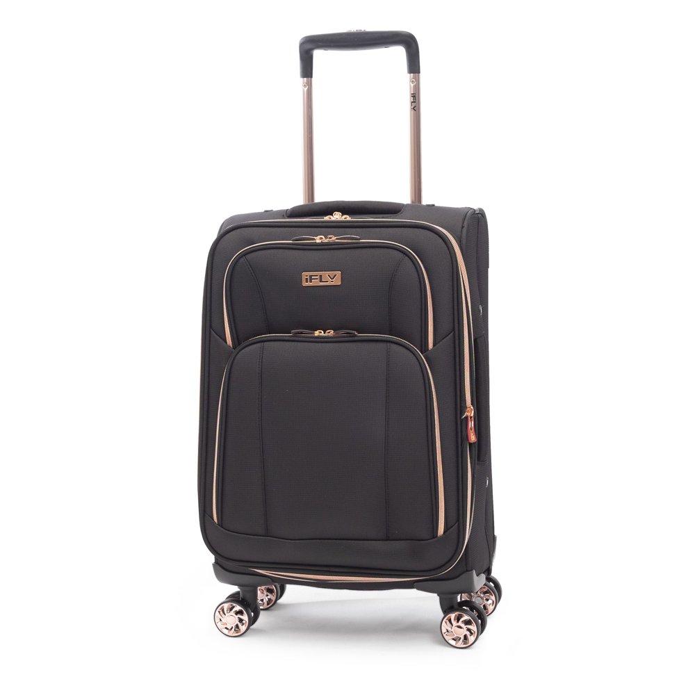 iFLY iFLY Softside Luggage Sunset 20", Black/Rose Gold