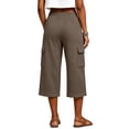 thumbnail image 6 of Utoimkio Women's Waffle Knit Capri Pants Drawstring High Waist Relax Fit Cargo Trousers with Side Pockets, 6 of 6