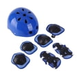 thumbnail image 1 of Casco 7 Piezas Conjunto De Casco De Bicicleta Para Niños Casco Coderas Muñequeras Monopatín Rodilleras Conjunto De Equipo De Protección Para Ciclismo Patinaje Azul, 1 of 5