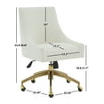 thumbnail image 3 of SAFAVIEH Couture Jakob Boucle Mid Back Adjustable Swivel Desk Chair, Ivory/Gold, 3 of 7