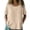 Beige, variant on QASIEATN Summer Women's Summer Short Sleeve Solid Casual Cotton Linen Tops Fashion Loose Crewneck Blouse Tshirts for Women Resort Wear