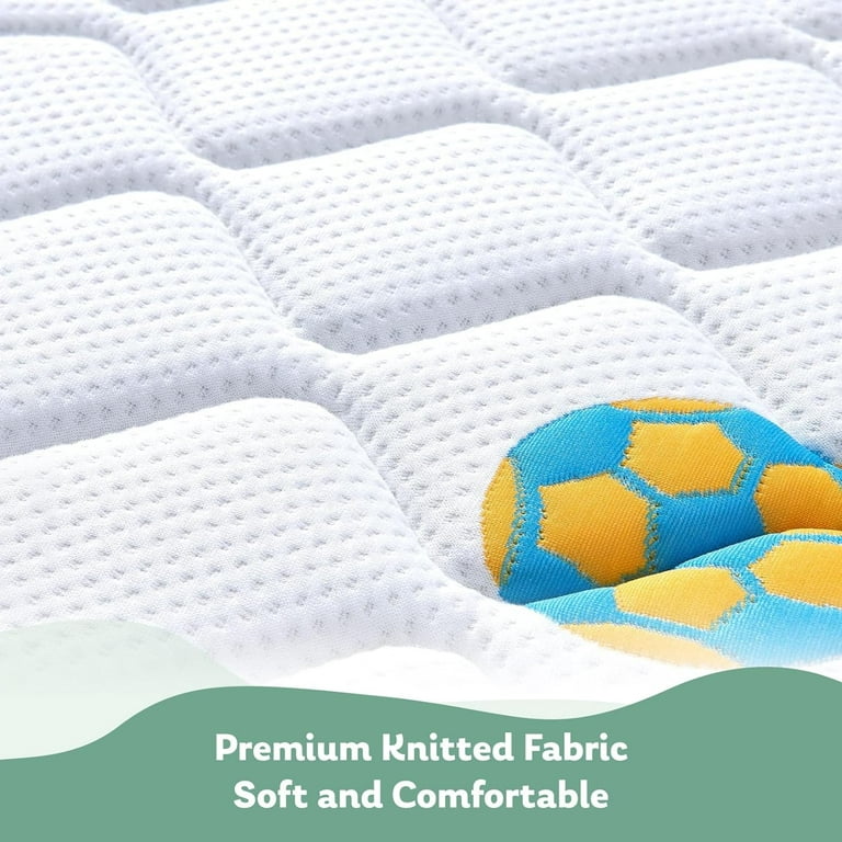 Smiaoer 4.5 inch Memory Foam Crib & Toddler Mattress for Standard Full Size  Crib, Cute Cartoon Print, Premium Firm 