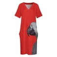 thumbnail image 4 of Vestido holgado con bolsillos y cabeza de loro gris africano, vestidos de noche para mujer, vestidos de verano para mujer 2025, 4 of 7