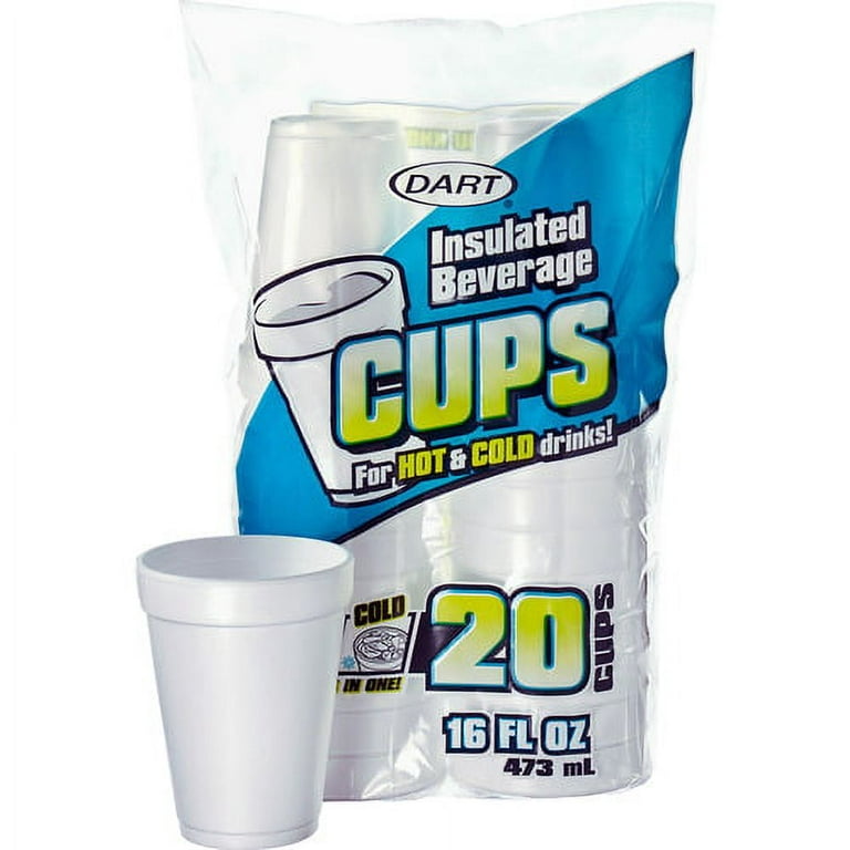Dart Insulated Foam Hot/Cold Cups, 12 oz - 25 pack