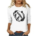 thumbnail image 2 of Lorytime Womens 3/4 Sleeve Tops Plus Size Tunic Game Day Tops Casual Round Neck Shirts Funny Football Mom Graphic T Shirts 2025 Trendy Spring Summer Ladies Tops Loose Fit Outfits Pullover White L, 2 of 4