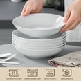 thumbnail image 3 of vancasso Pasta Bowls, Porcelain Salad Bowls Set of 6, Large White Serving Bowls, Soup Bowls, 30oz, 3 of 7