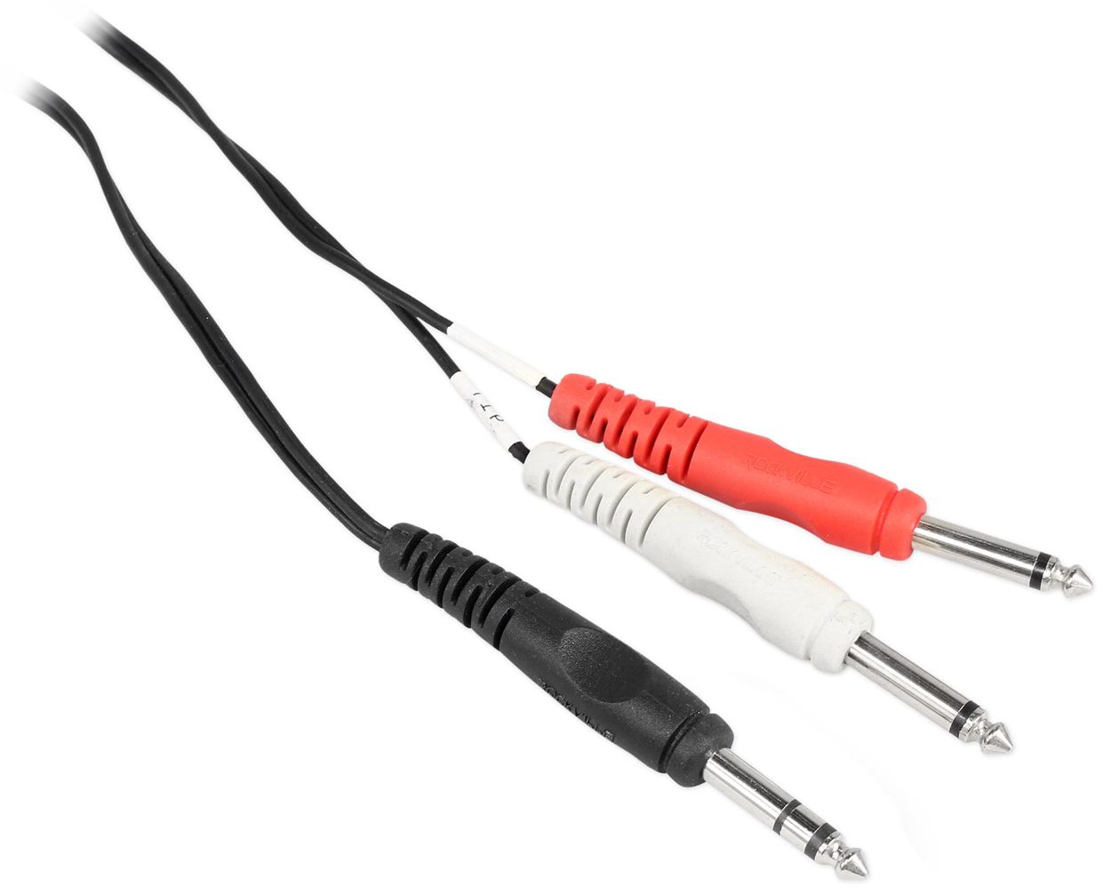 4 Rockville RCDSTR10B 10' 1/4" TRS to Dual Mono 1/4" TS Y-Cable 100% Copper