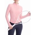 thumbnail image 3 of Womens Workout Jackets, Full Zip Slim Fit Athletic Running Sports Track Jacket with Rubber Pink S, 3 of 9