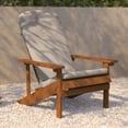 thumbnail image 2 of Flash Furniture Charlestown Set of 2 All-Weather Poly Resin Wood Adirondack Chairs in Teak with Cream Cushions for Deck, Porch, and Patio, 2 of 14